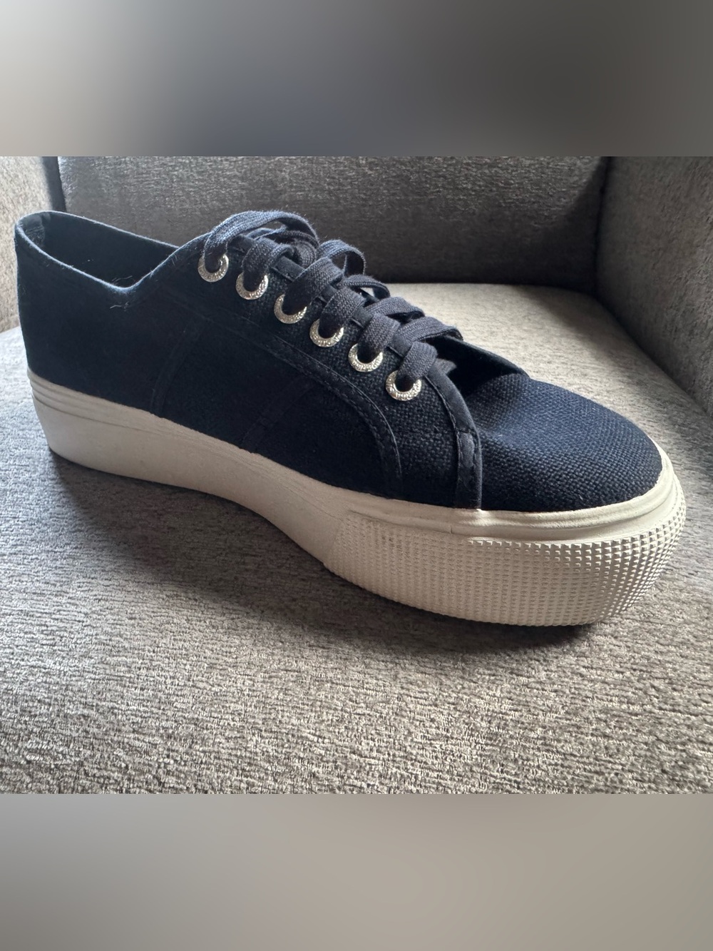 Unisex Superga 2790 Dark Blue Platform Sneaker 9W 7.5M - Picture 7 of 11